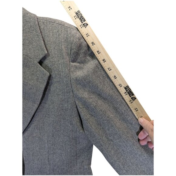 VTG Classic Women's PENDLETON Grey 100% Virgin Wool Blazer Size 10 Made In USA - Picture 9 of 9